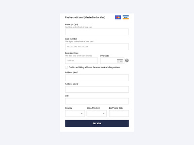 Credit Card Form PSD