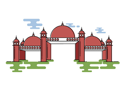 District Gate, Tangail illustration lineart structure vector