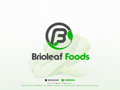 Brio Leaf Food | Fresh Green Creative Logo Design agriculture b logo bio cook farm flogo food freelancer fresh green grow health leaf logo logotype natural organic restaurant shop vegetable