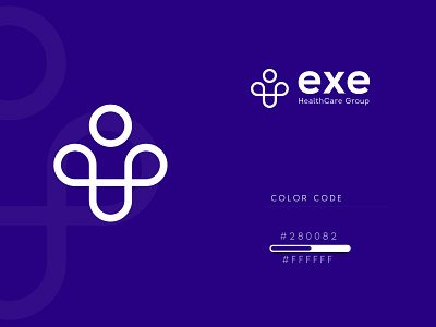 Online HealthCare Logo design | Exe HealthCare Group abcdefghijklmn best designer brand identity branding buy logo colorful creative ex logo idea freelancer graphic designer logo logo inspiring logomark logos logotype modern online healthcare opqrstuvwxyz symbol typography