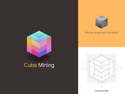 Cube Mining Concept Logo Anatomy adobe client company design illustrator logo