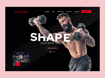 Gym Landing Page design flat typography ui ux web website