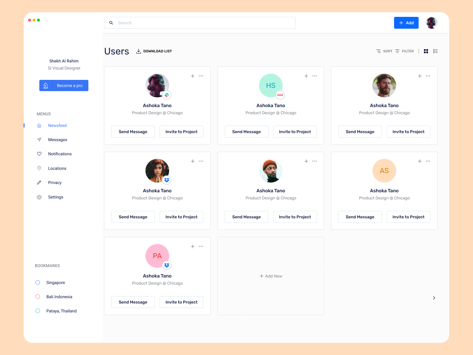 User Dashboard by Linda Scott on Dribbble