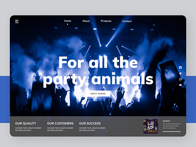 Party Schedule branding design flat new online typography ui ux web website