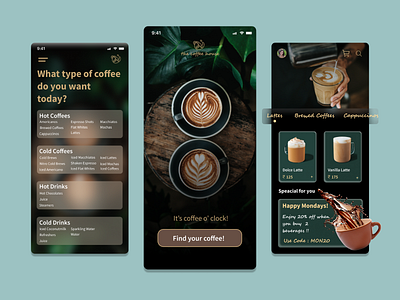 The Coffee House adobe adobe photoshop coffee coffee app coffee app ui coffee app ux coffee art coffee cup coffee shop coffeeshop figma glass effect glasses glassmorphism glassy