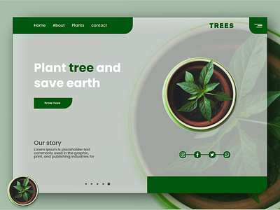 Tree landing page clean green lending page modern plant plantation tree ui ux ui design ux design xd xd design