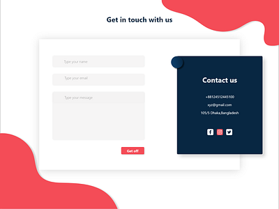 Contact from ui clean contact contact from ui get in touch modern ui design ux design