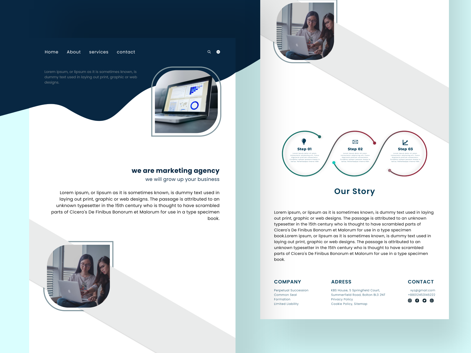 Marketing agency ui by Tamanna Afroz on Dribbble