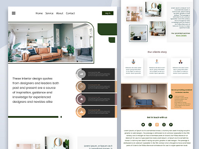 Interior Design website UI clean creative home interior design interiors landing page ui ui design ux design website xd xd design