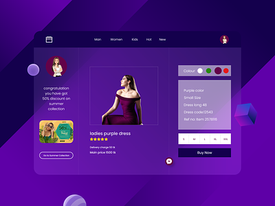 Product View page ui adobe xd clean creative dashboad dress fashion ladies landing page modern product view purple stylish ui ui design ux design web design web templates website xd xd design