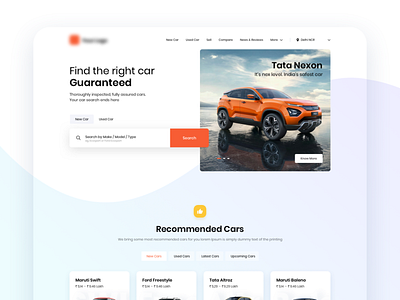 New/used Car Website Concept automobile car clean clean ui concept design landing page new search sell ui used ux website website design