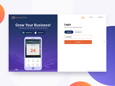 Login, Landing Page