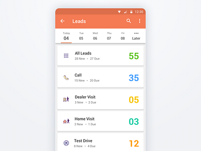 App Design - UI/UX app cards color concept icons listing mobile ui ux