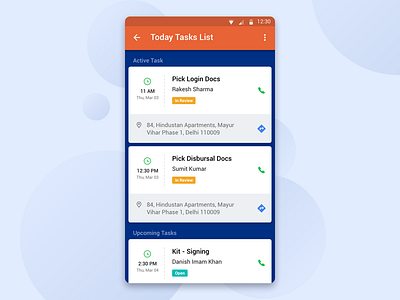 Loan Documents pick-up task App for Runner app bank app concept design document loan mobile task ui ux