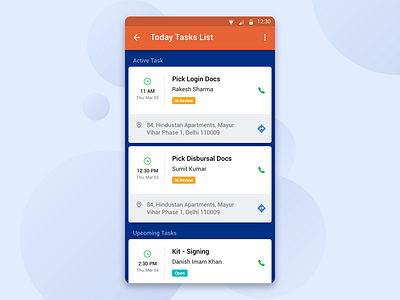 Loan Documents pick-up task App for Runner