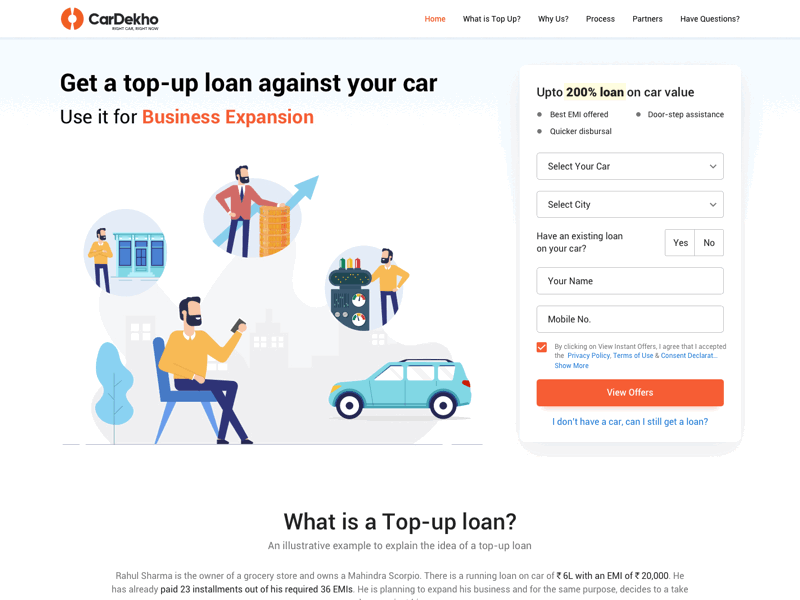 Used Car Top-up Loan Design - UI/UX