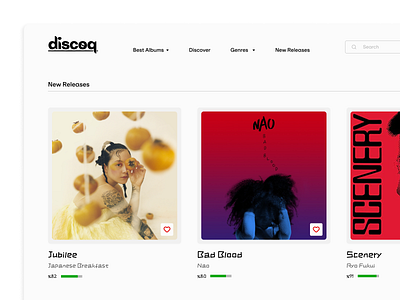 discoq — Music Database Website graphic design music ui user interface website