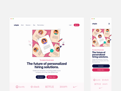 Utopia Concept branding design free graphic design hero hiring illustration landing page light light mode logo macos mockup open source typography ui ux vector web