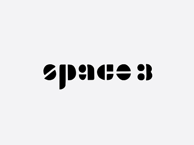 spacethree logo graveyard custom lettering hand drawn type lettering letterspace logo logo design modular type space stencil font typography
