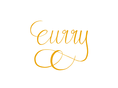 curry lettering curry custom type food hand drawn lettering letterpress paperreka yellow curry