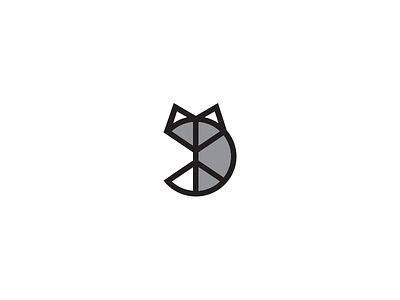 silver fox logo black fox gray logo logo mark mark peace peace sign silver thick lines white yoga