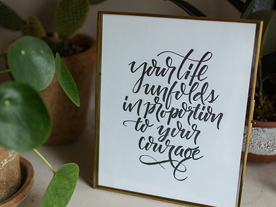 your life unfolds courage hand lettering lettering letterpress new year print unfold