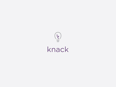 knack bulb idea knack knowledge logo monoline purple