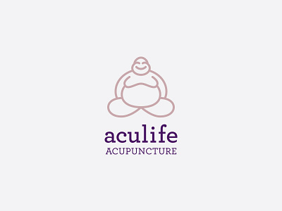 aculife logo aculife acupuncture buddha chinese medicine icon laughing buddha logo wellness