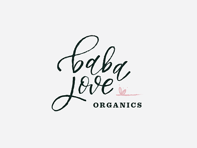 baba love skin care logo baba brushletter flower handlettered heart lettering logo logotype organic scriptletter skincare