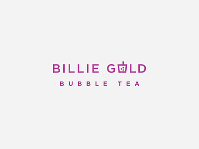 billie gold bubble tea - graveyard billie gold boba bubble tea cup design logo logotype logotypedesign tea typography