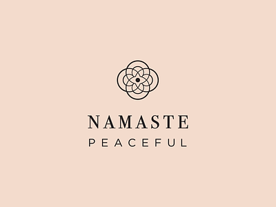 namaste peaceful yoga studio blush cirles dove logo namaste peaceful pink third eye yoga zen circles