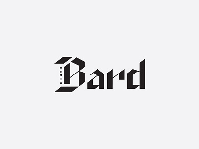 bard media final logo b bard blackletter branding custom typography lettering logo logotype media typography