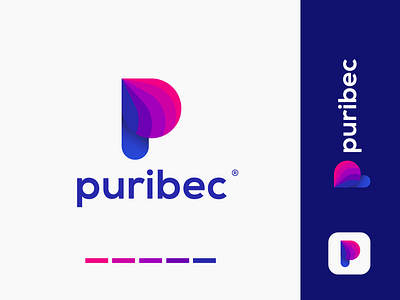 Puribec Letter Logo abstract abstract art app logo brand branding colorful greadieant icon letter p lettermark logo logo branding logodesign logodesigns logotype modern monogram nature