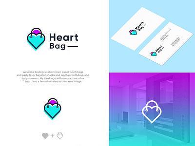 Heart Bag Logo Design abstract bag bag design bagel bags clean creative heart heart bag logo design heart bag logo design lettermark logo logo design logodesign logotype love medical modern monogram vector