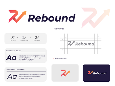 Rebound Letter/R Logo abstract branding design icon jump logo letter logo lettering lettermark logo logodesign modern monogram playing logo r logo rebound logo symbol vector
