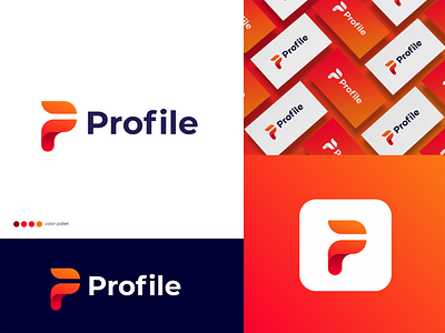 Profile - Logo Design abstract branding company branding company logo corporate logo gradient icon lettermark logo logotype mark modern monogram p lettermark p logo p mark logo pf logo profile logo design profile logo design