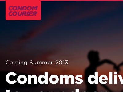 Condom Courier Coming soon coming soon condom courier shipping splash website