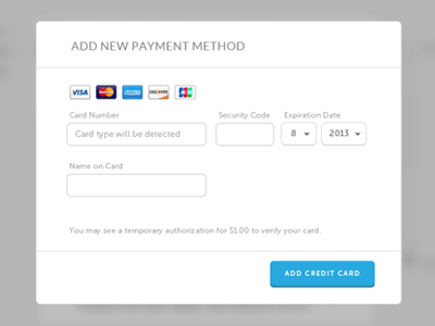 Add Credit Card by Luis Ricardo La Torre on Dribbble