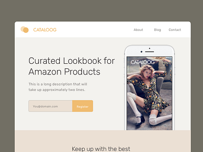 Cataloog Landing Page amazon iphone app landing page typography web design