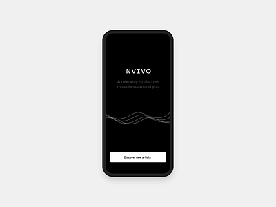 nvivo Landing Screen branding dark ui logo music app ui waves