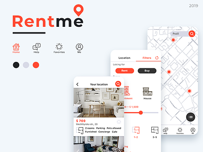 RentMe App design ios ios app logo minimal mobile real estate rental app ui ux