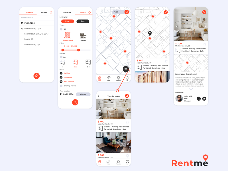 RentMe App by Maryanne Stanislavskaya on Dribbble