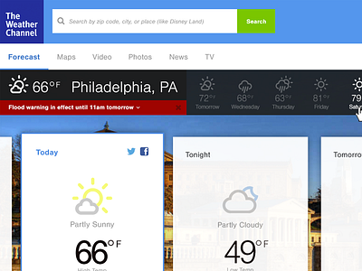 Weather Channel – Redesign WIP (@2x) clean flat icons ui weather weather.com web design wip