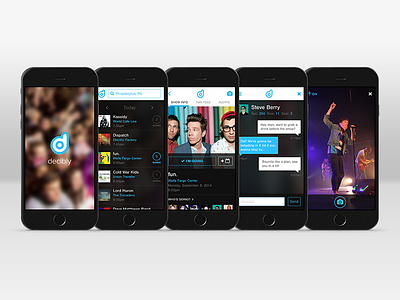 Decibly app artists concept concert fan iphone labels mobile music ui