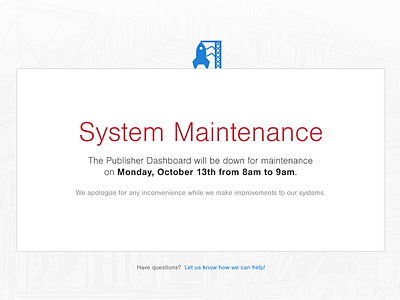 System Maintenance maintenance system ui