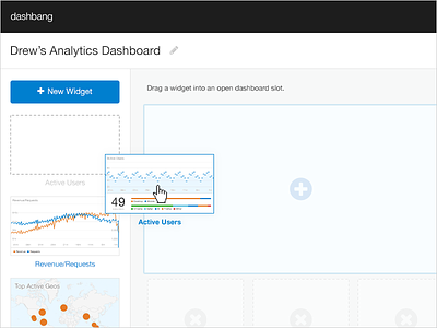 Drag & Drop analytics dashboard data hackathon ui widget