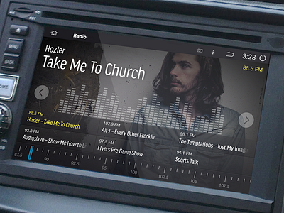 Android In-Car Radio UI android audio car dashboard google hozier music radio smart ui