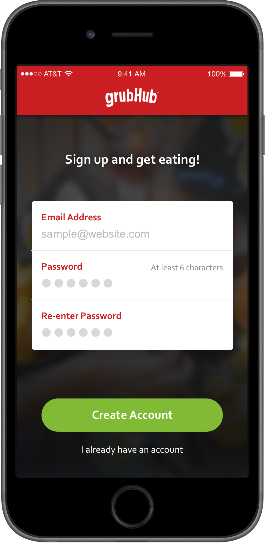 GrubHub Signup By Drew Christiano On Dribbble   Grubhub Signup Full 