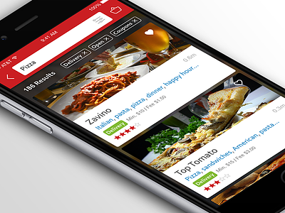 GrubHub Search Results app food grubhub ios iphone redesign