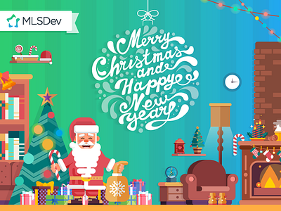 Merry Christmas and Happy New Year! card christmas holidays new year santa winter